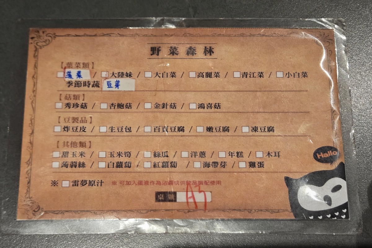 呼穀壽喜燒-貓頭鷹主題吃到飽餐廳 - 第3張圖 菜單